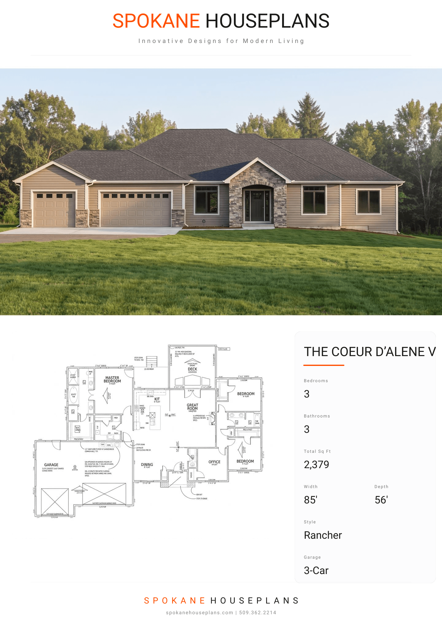 THE COEUR D’ALENE VI plan flyer