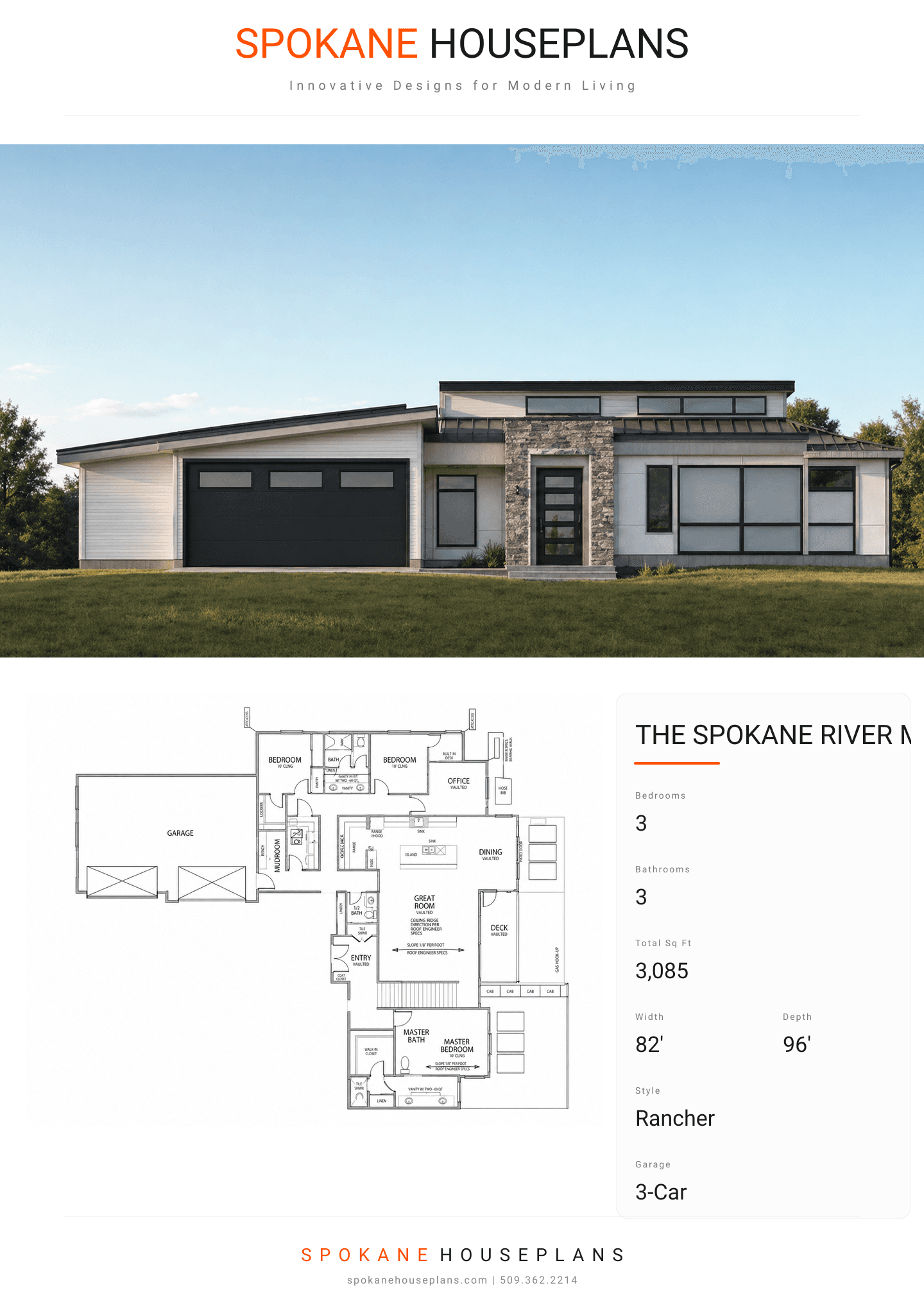 THE SPOKANE RIVER MANOR plan flyer