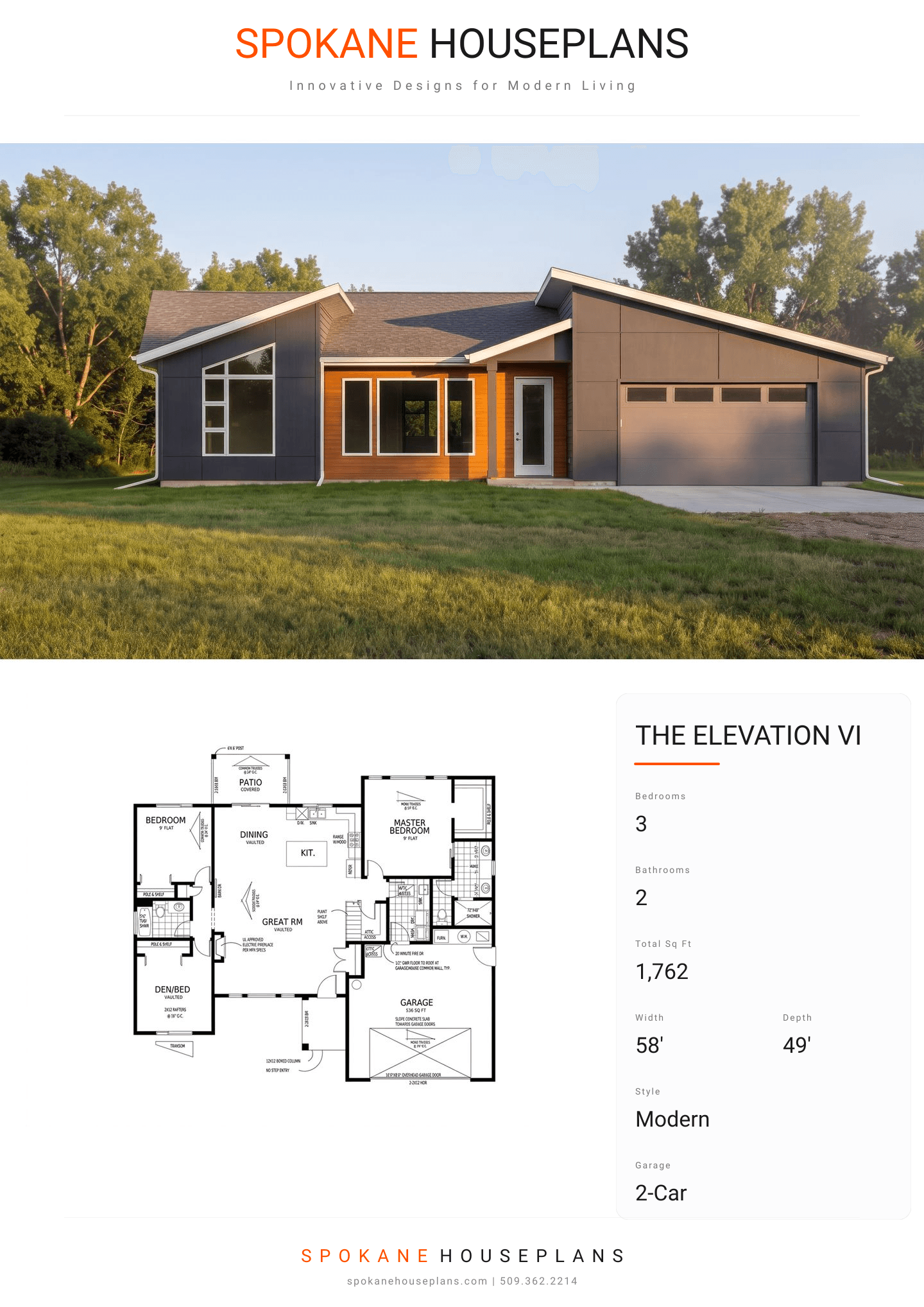 THE ELEVATION VI plan flyer