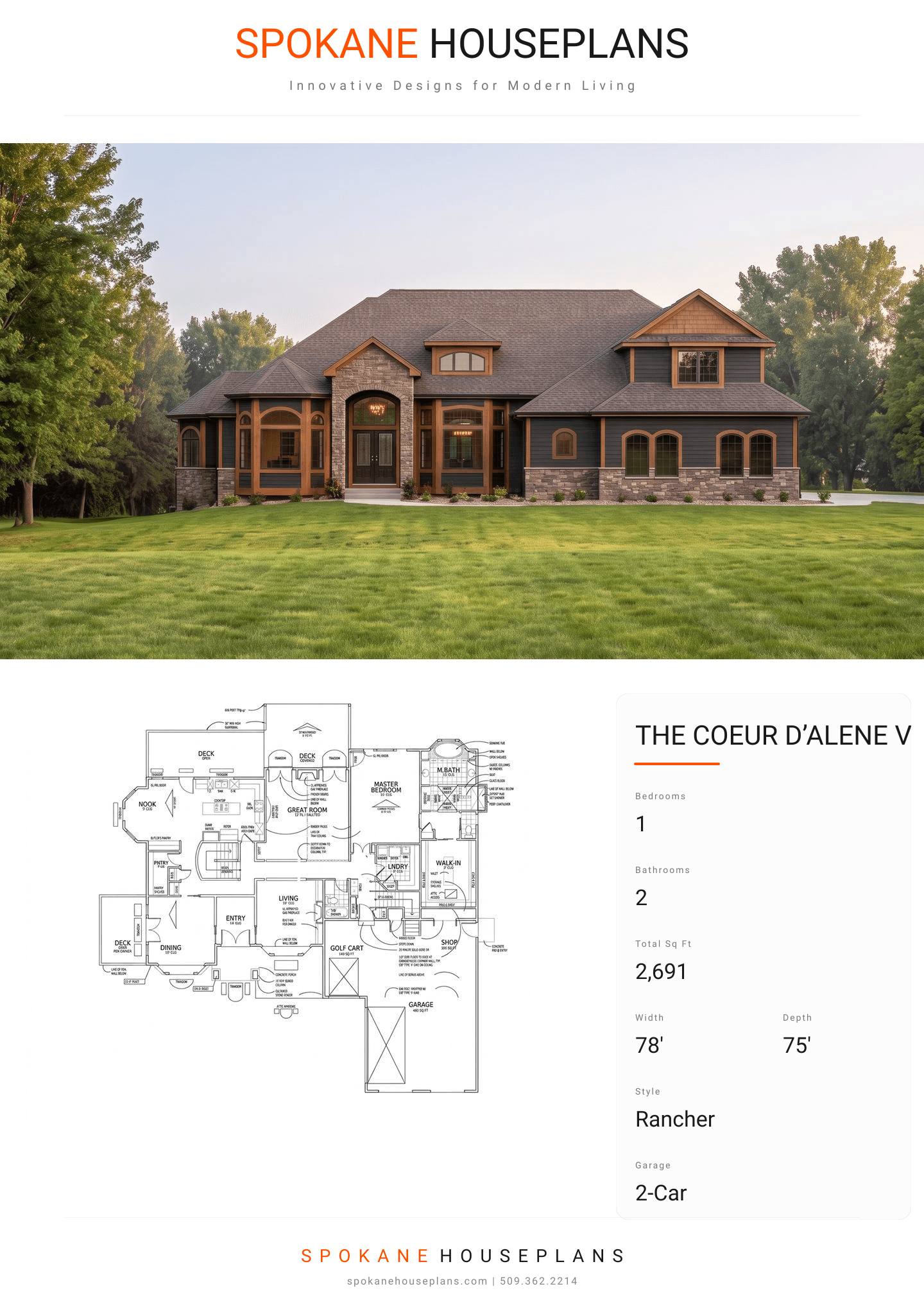 THE COEUR D’ALENE VII plan flyer
