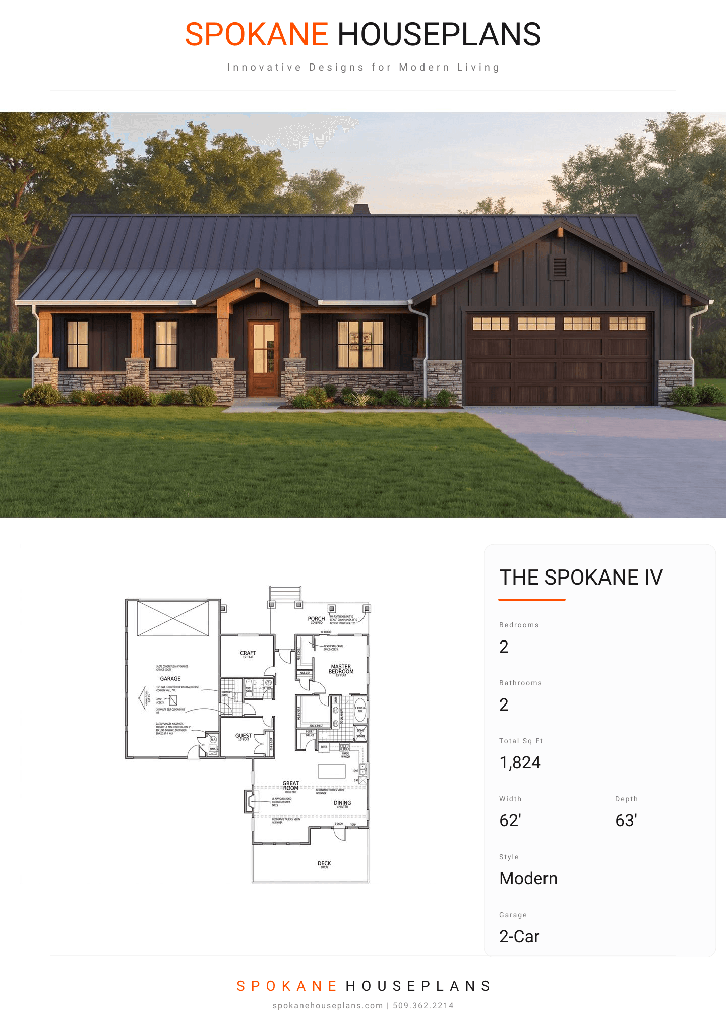 THE SPOKANE IV plan flyer