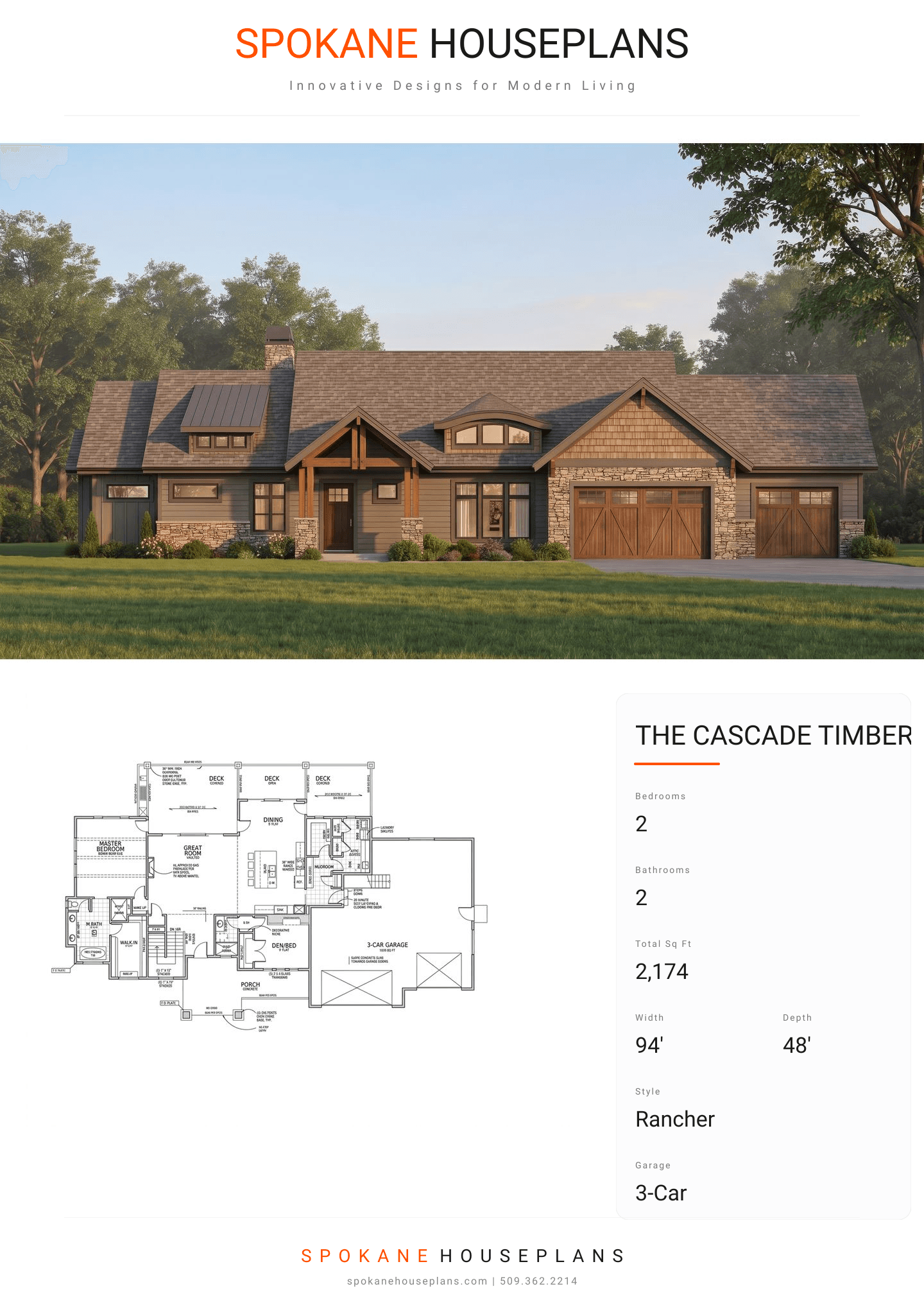 THE CASCADE TIMBER LODGE plan flyer