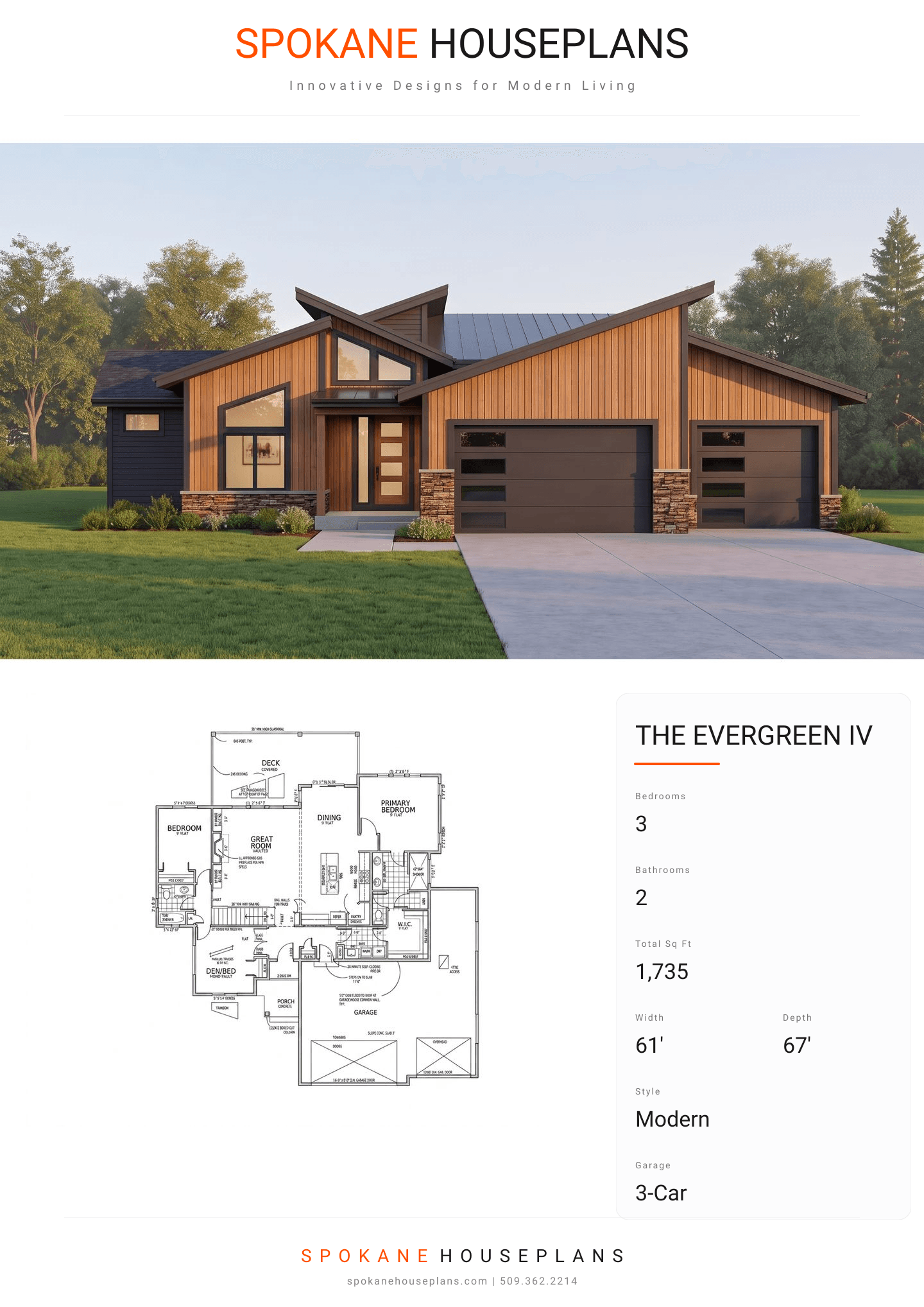 THE EVERGREEN IV plan flyer