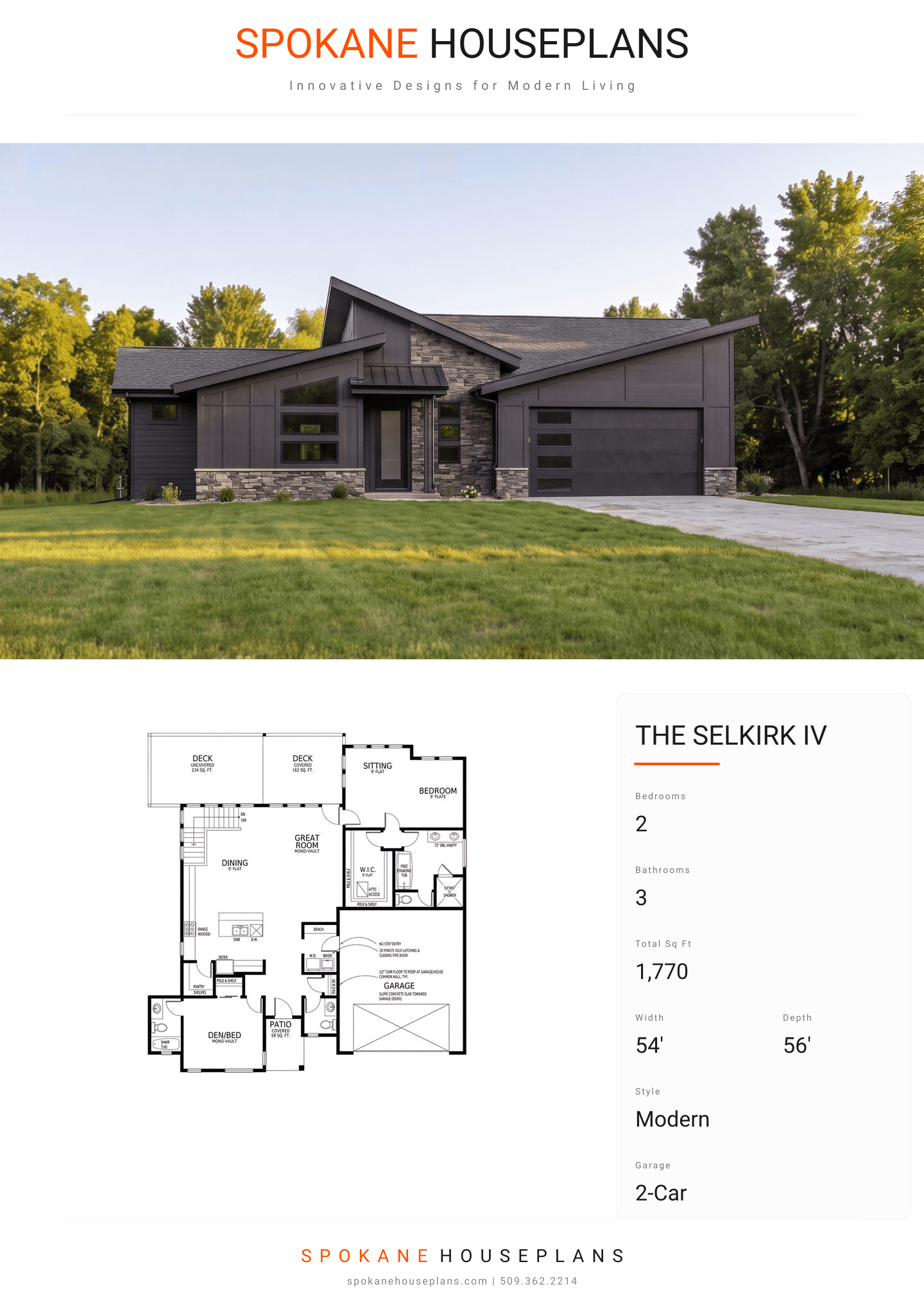 THE SELKIRK IV plan flyer