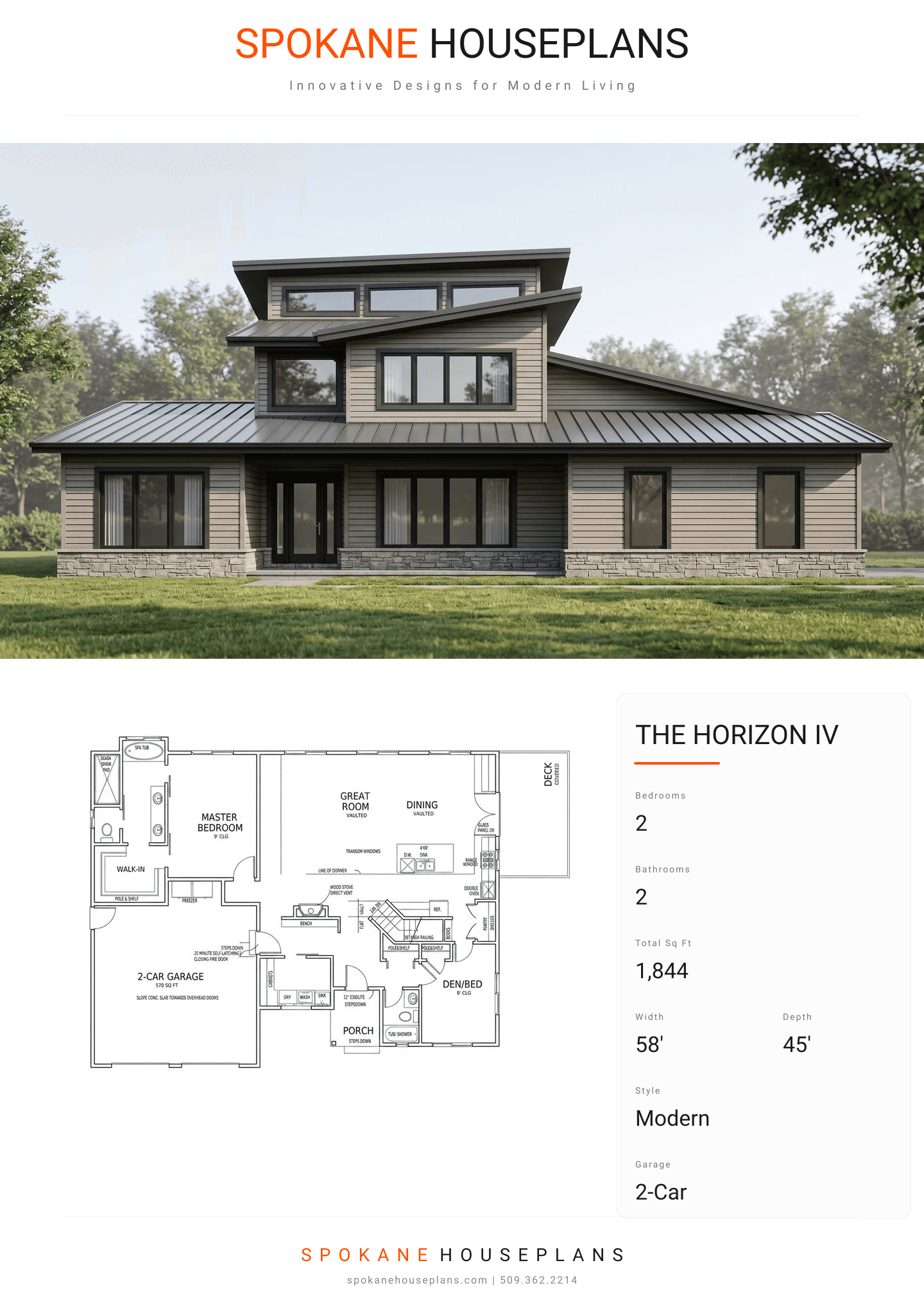 THE HORIZON IV plan flyer