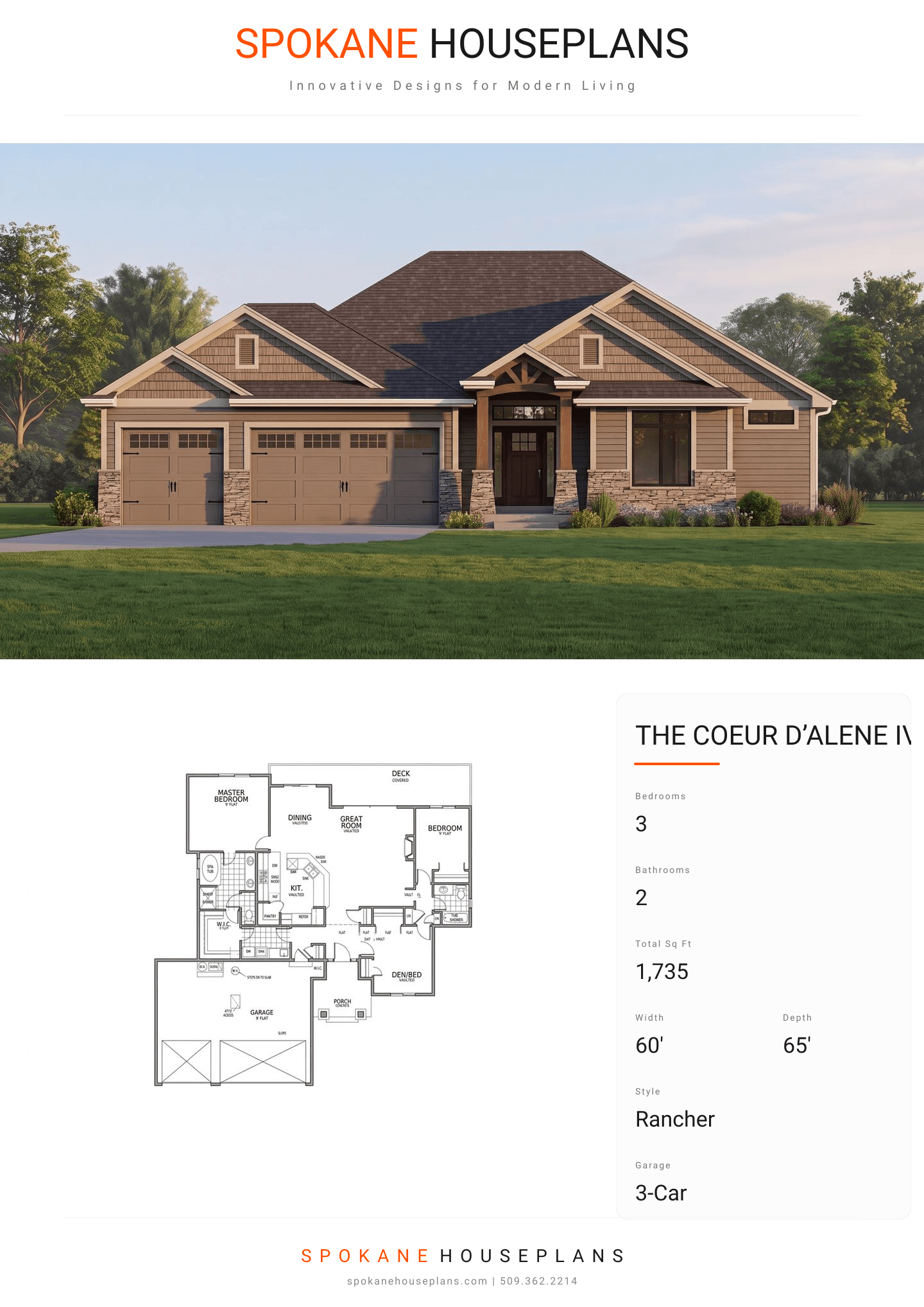 THE COEUR D’ALENE IV plan flyer