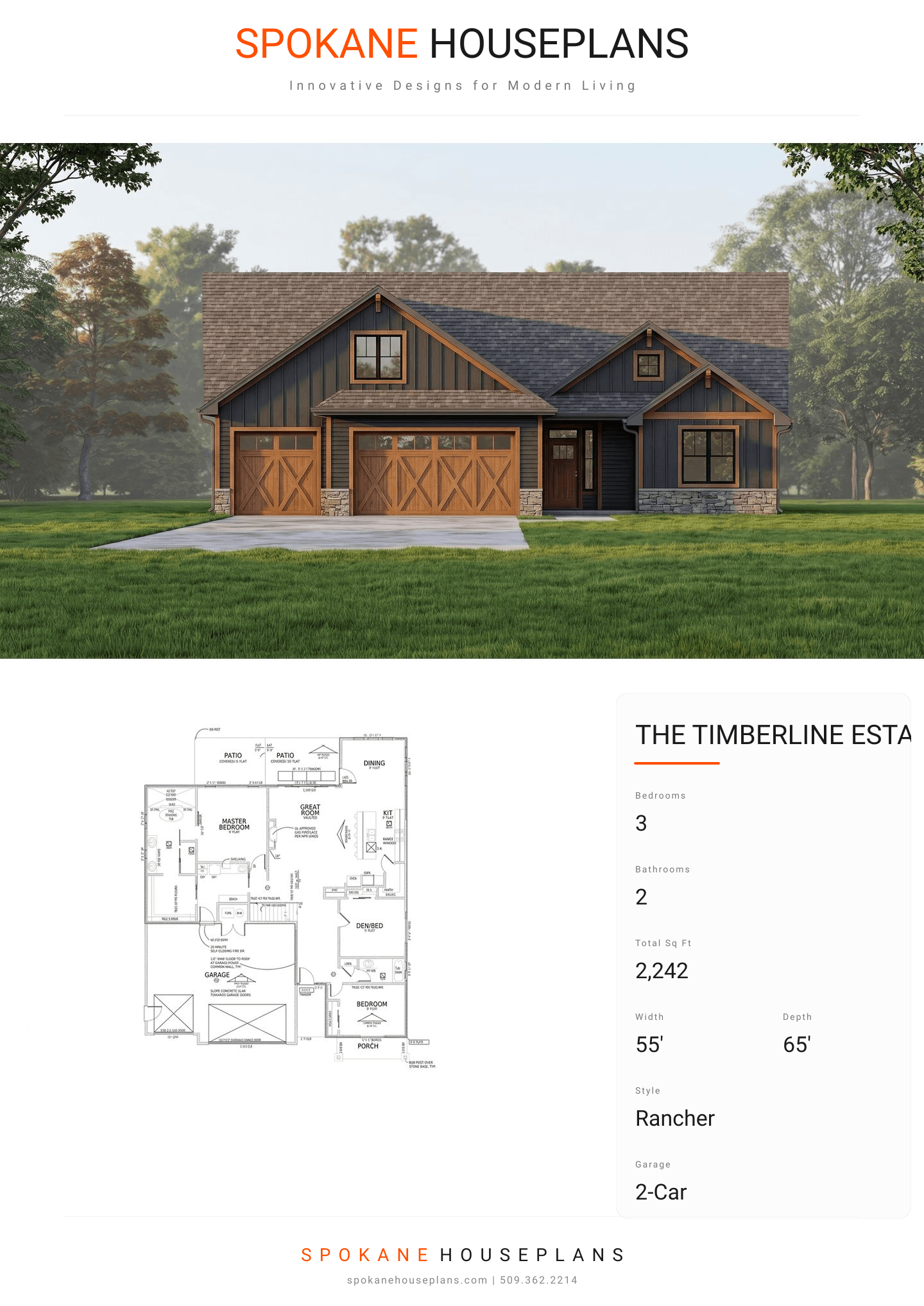 THE TIMBERLINE ESTATE plan flyer