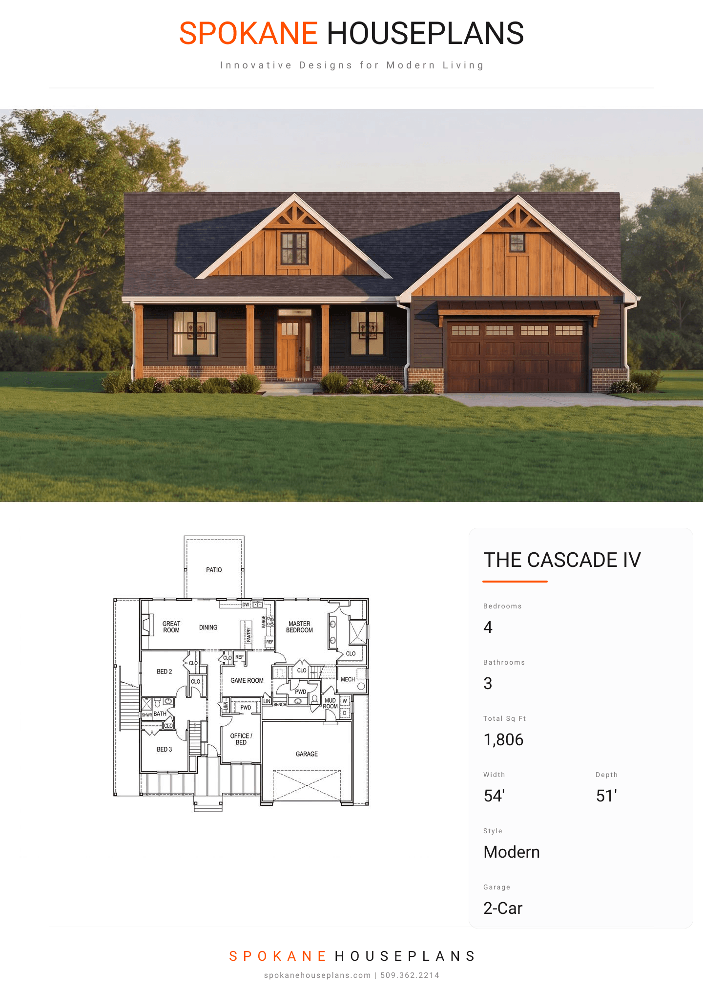 THE CASCADE IV plan flyer